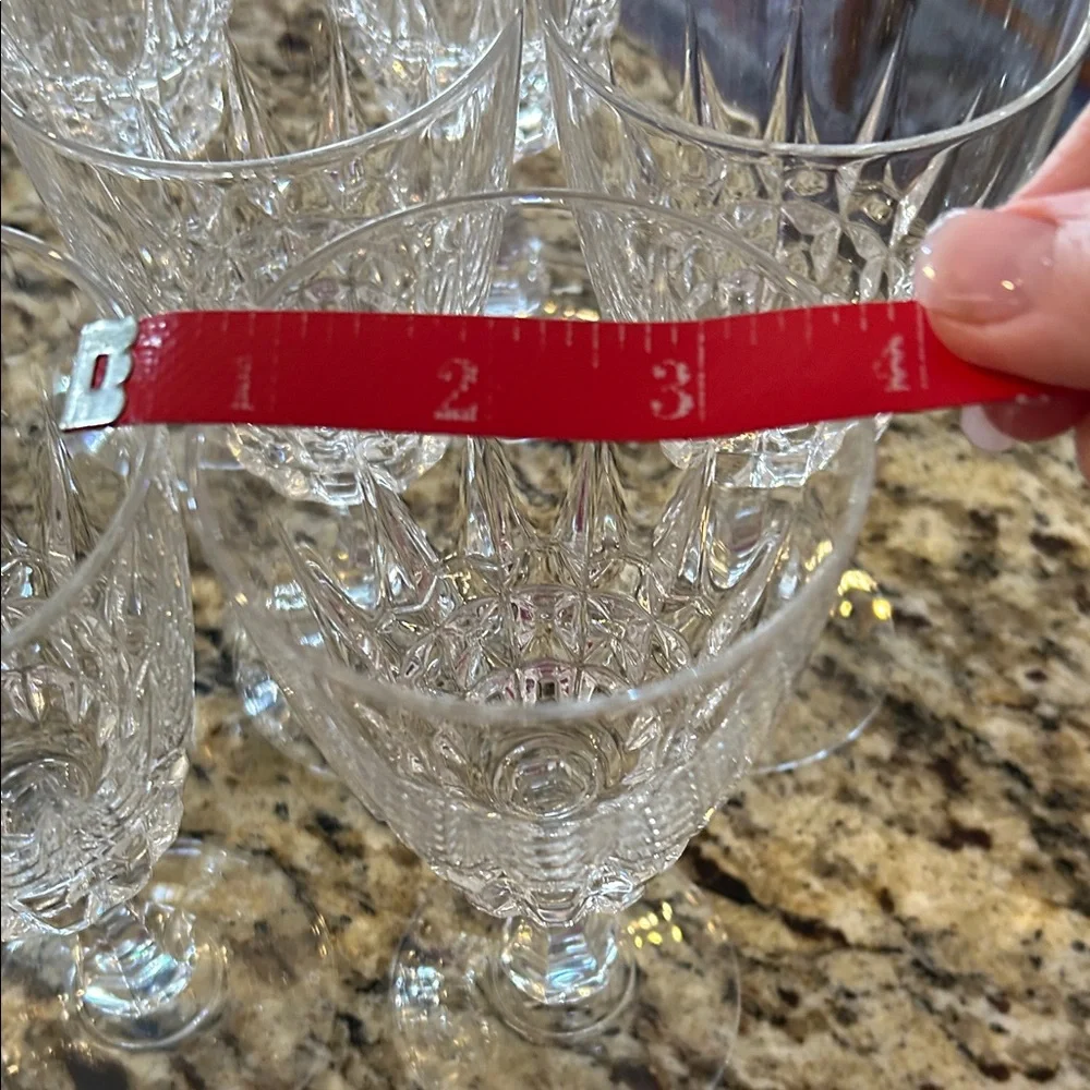 vintage Cristal d'Arques "Pompadour" pattern lead crystal wine glasses set of 11 - Picture 4 of 13